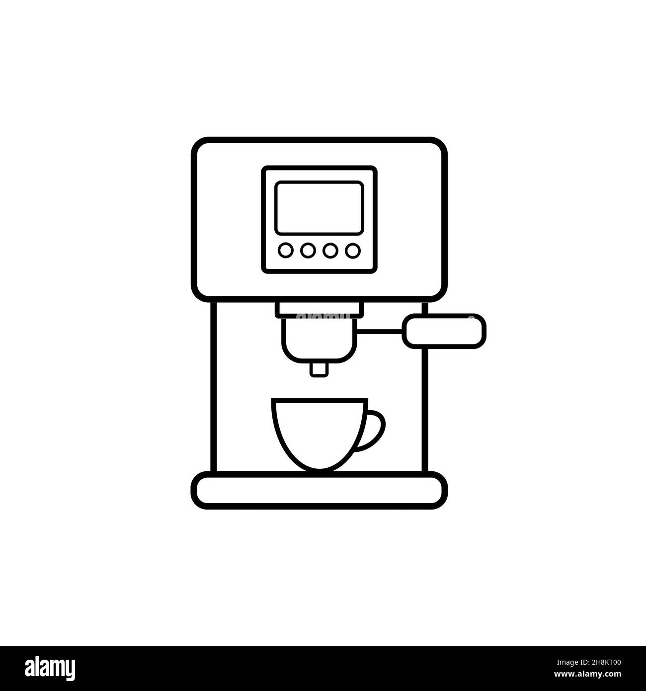 Black white image espresso machine Cut Out Stock Images & Pictures - Alamy