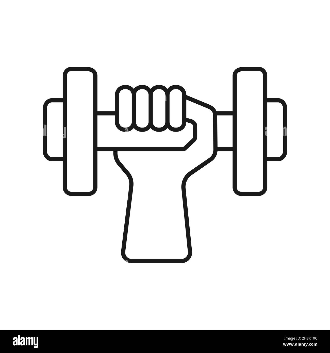 Dumbbell line icon , vector simple athletics dumbbell symbol or logo
