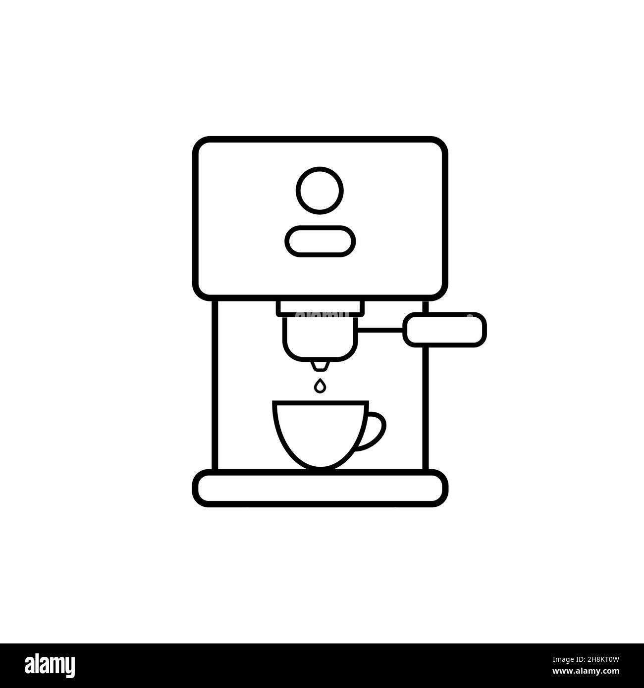 Coffee machine vector line minimal icon isolated on white background ...