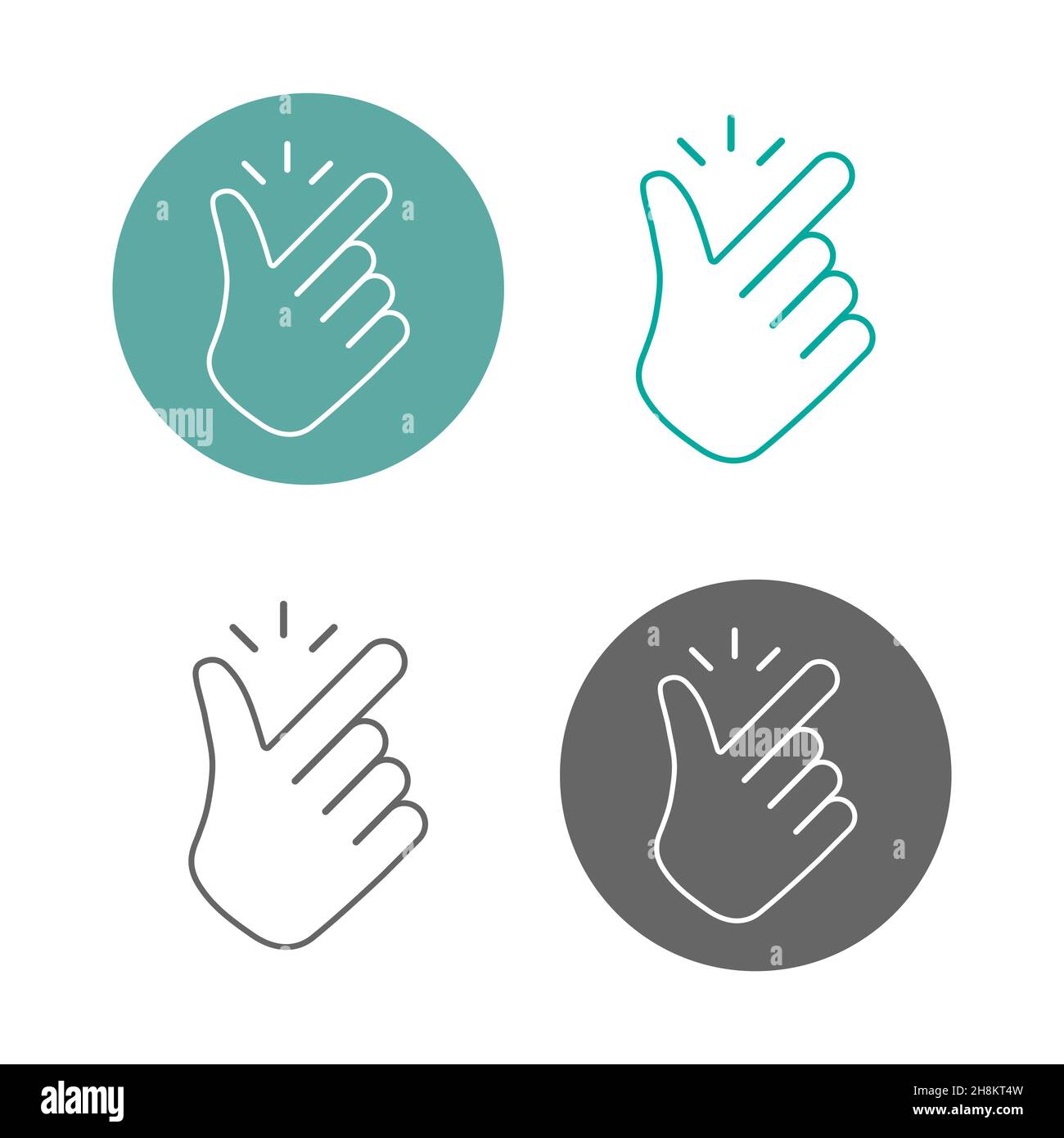 Snap Fingers Icons set Vector Illustration flat Stock Vector