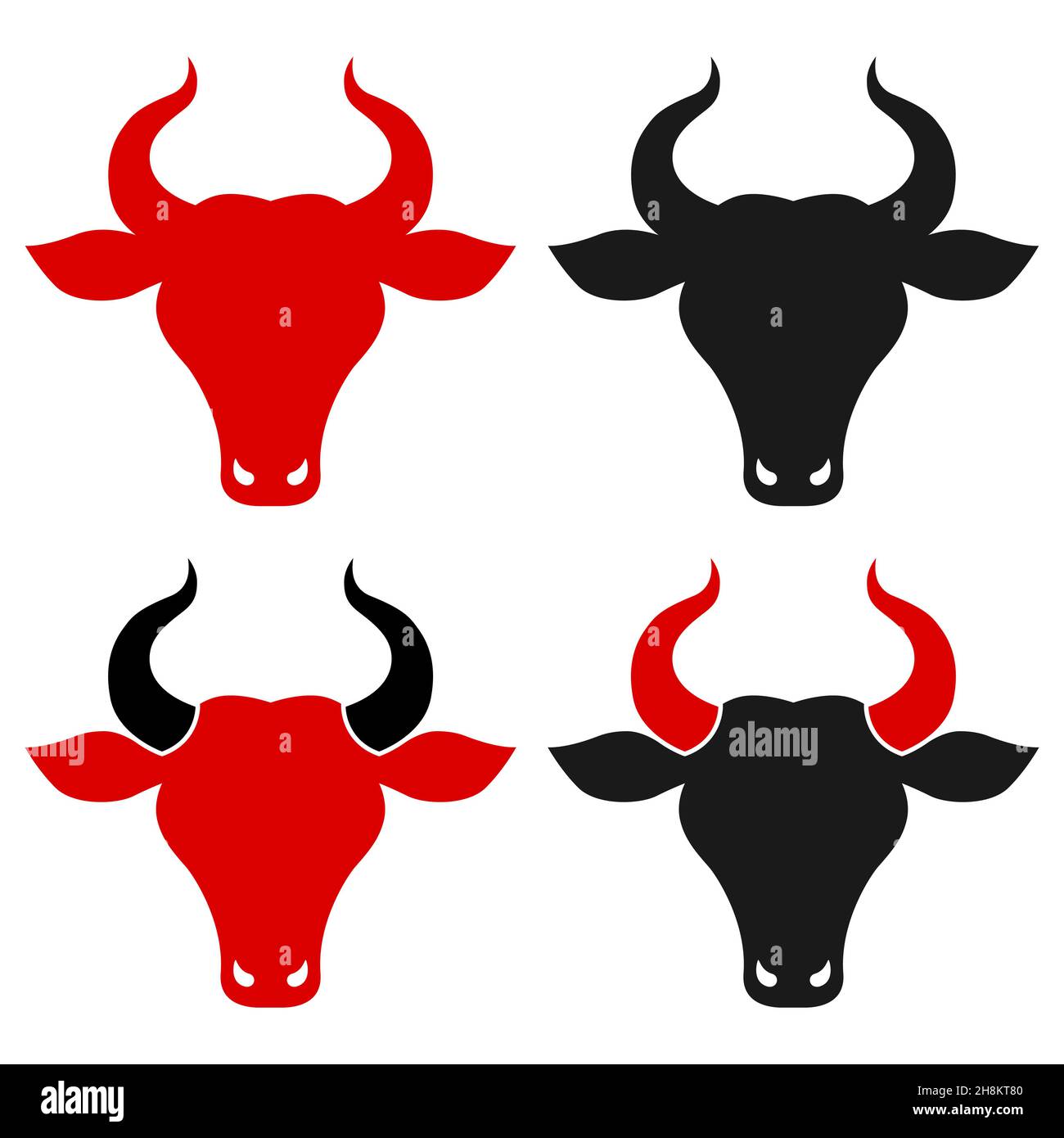 Vector Silhouette Of A Bull Logo With A Bull S Head Head Of A Horned Animal Sign