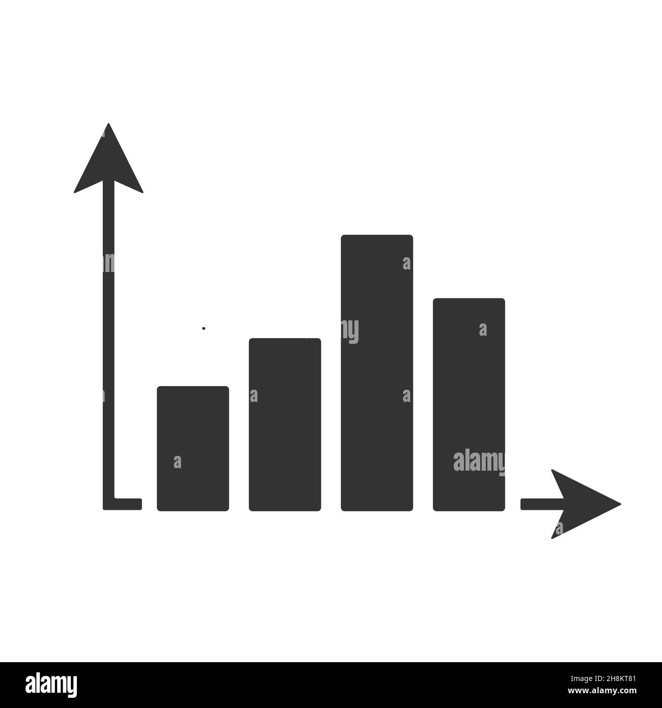 Growth Arrow Chart vector Diagram icon isolated on white background Stock Vector