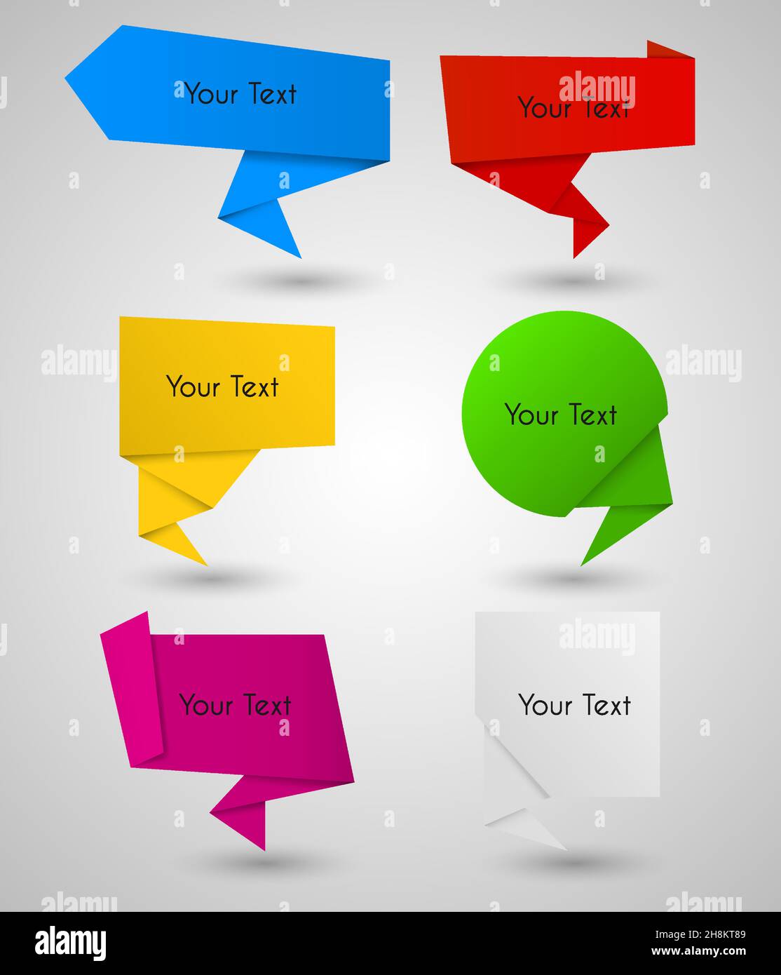 Origami speech bubble. Abstract banner vector color set background ...