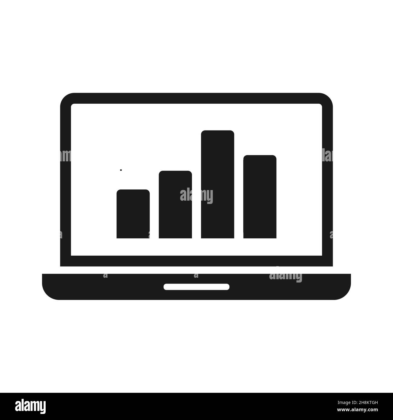 Laptop With Chart Icon vector isolated on white background Stock Vector ...