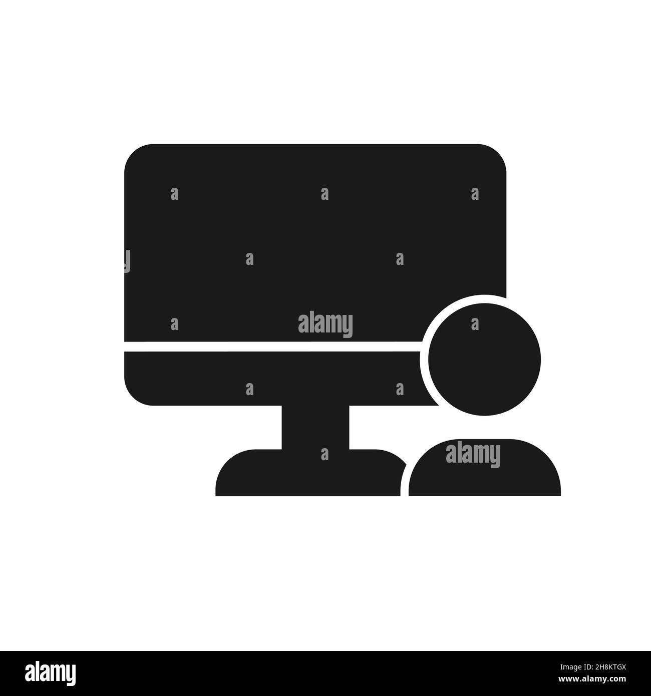 computer user outline icon vector isolated on white background Stock