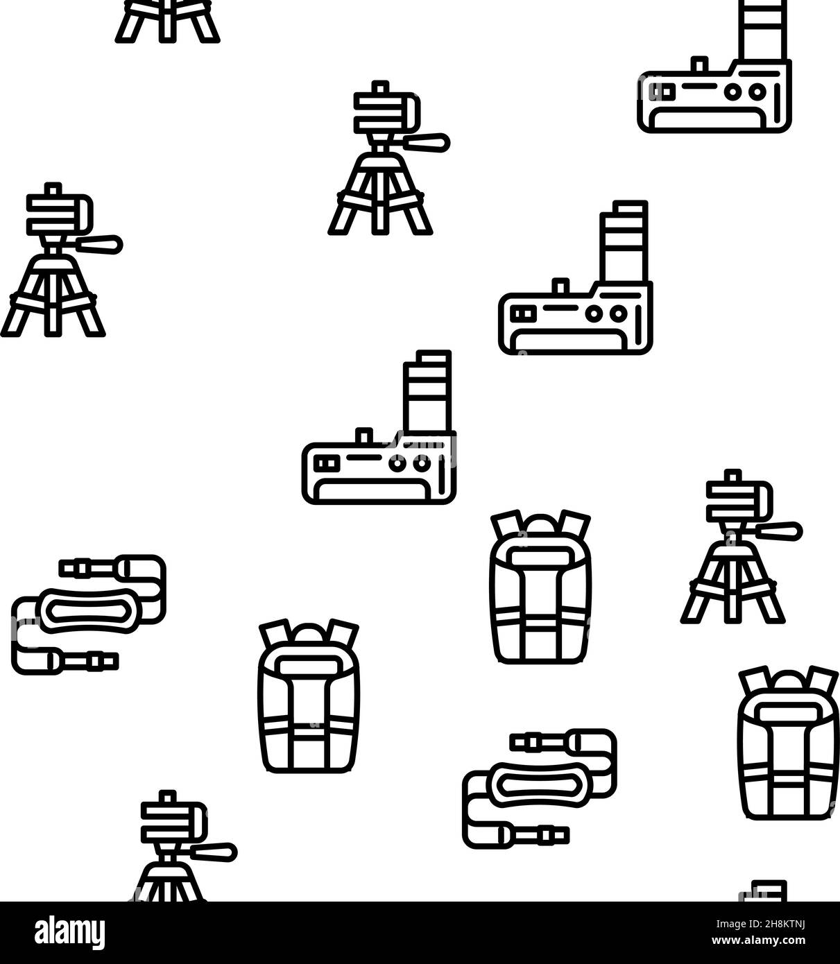 Photography Tool And Accessory Vector Seamless Pattern Stock Vector ...