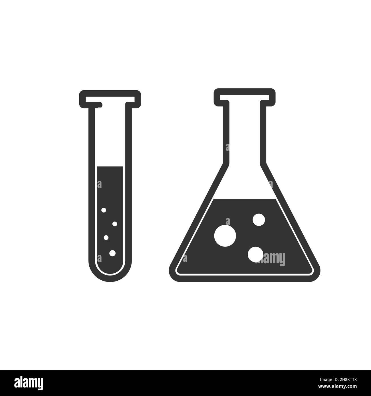 test tube vector icon flat design isolated on white background. Stock Vector
