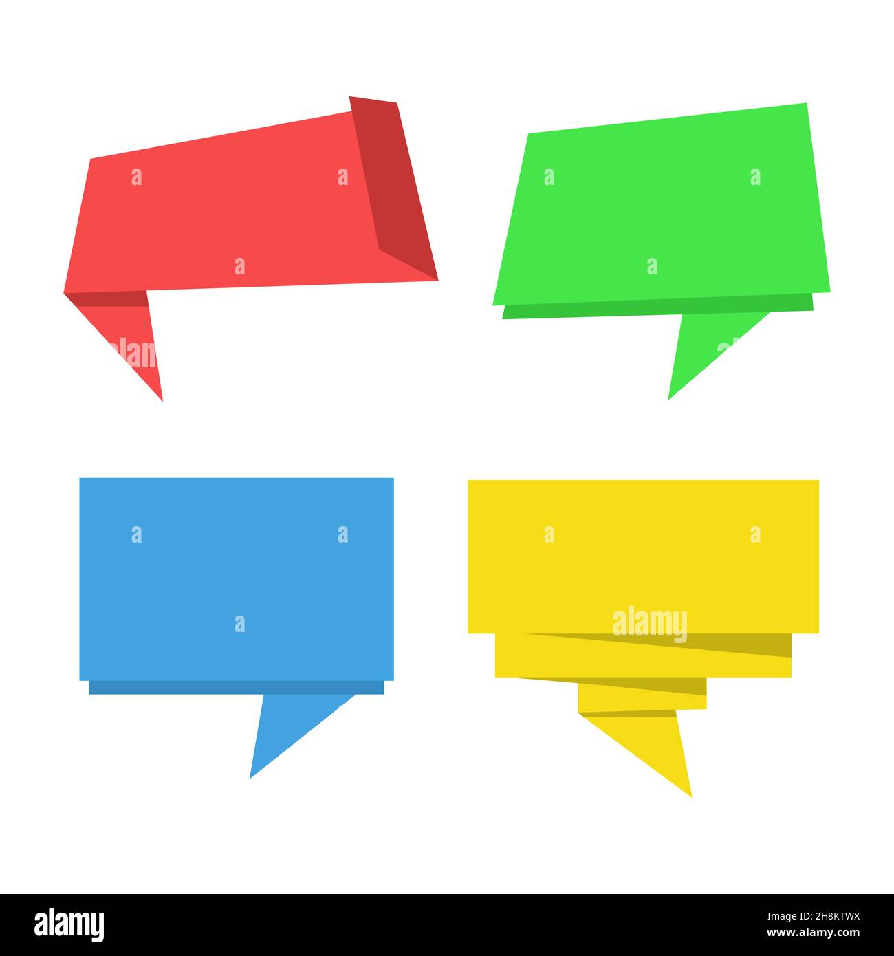 Set of abstract origami speech bubble Stock Vector
