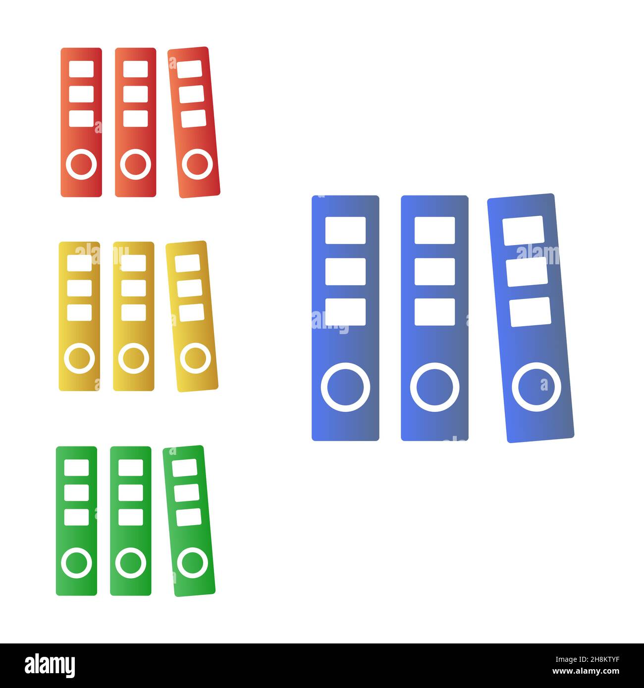 Folder Documents paper, multicolored vector illustration isolated on white background, Stock Vector