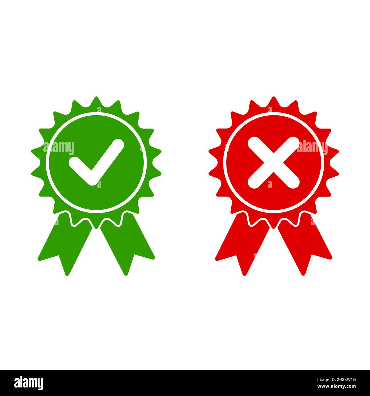 Approve and Reject Medal vector Icons flat Stock Vector Image & Art - Alamy