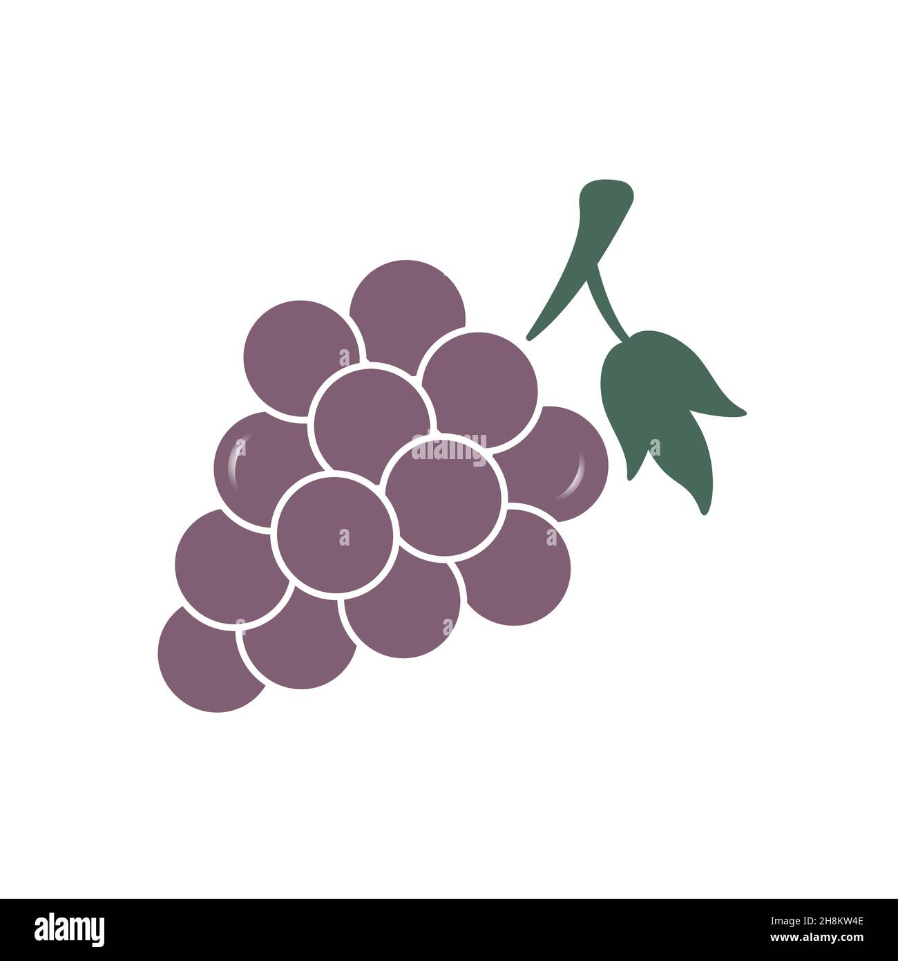 Grapes Icon In Flat Style Isolated, vector Stock Vector