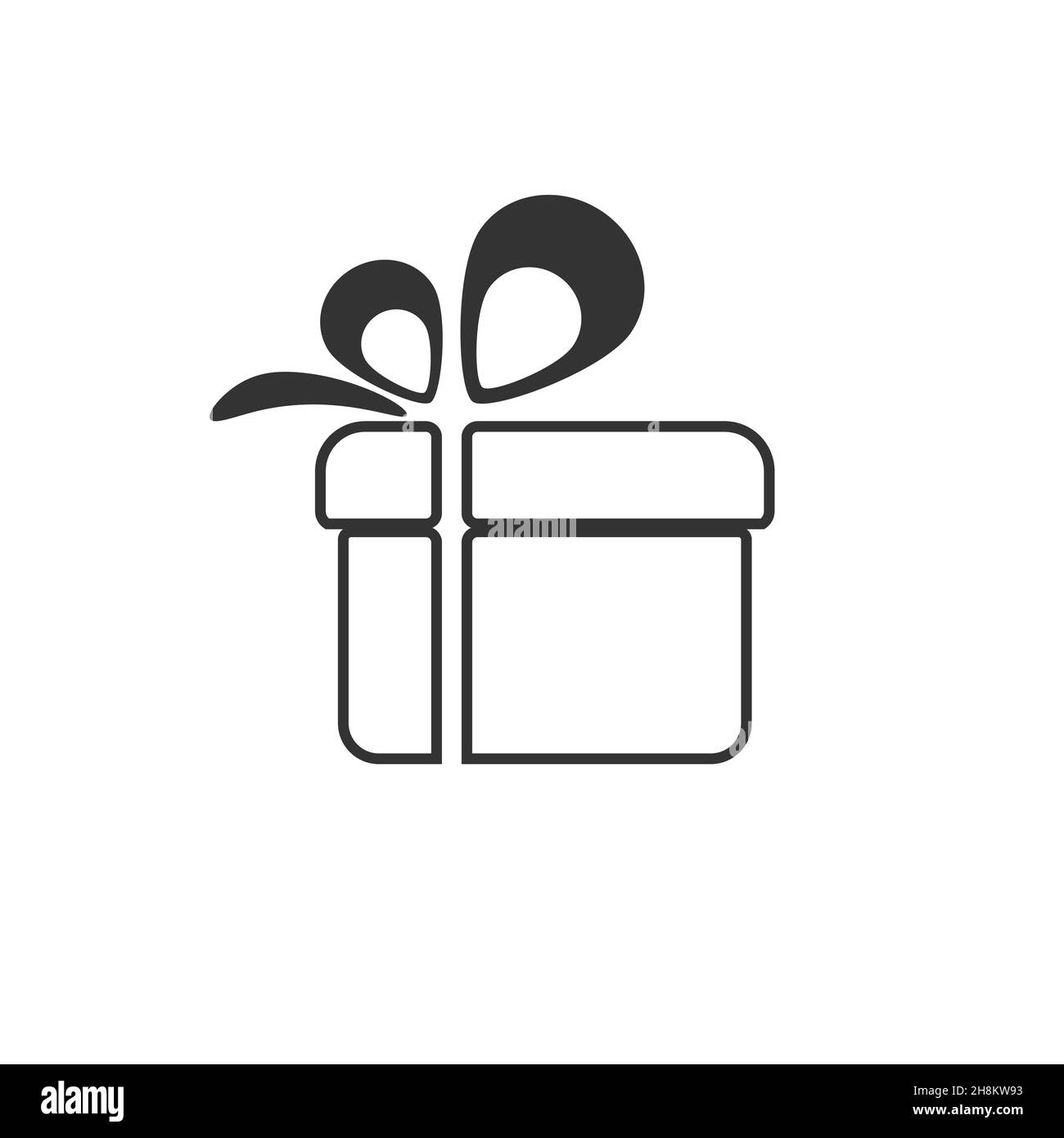 simple gift box with a bow, abstraction icon Stock Vector Image & Art ...