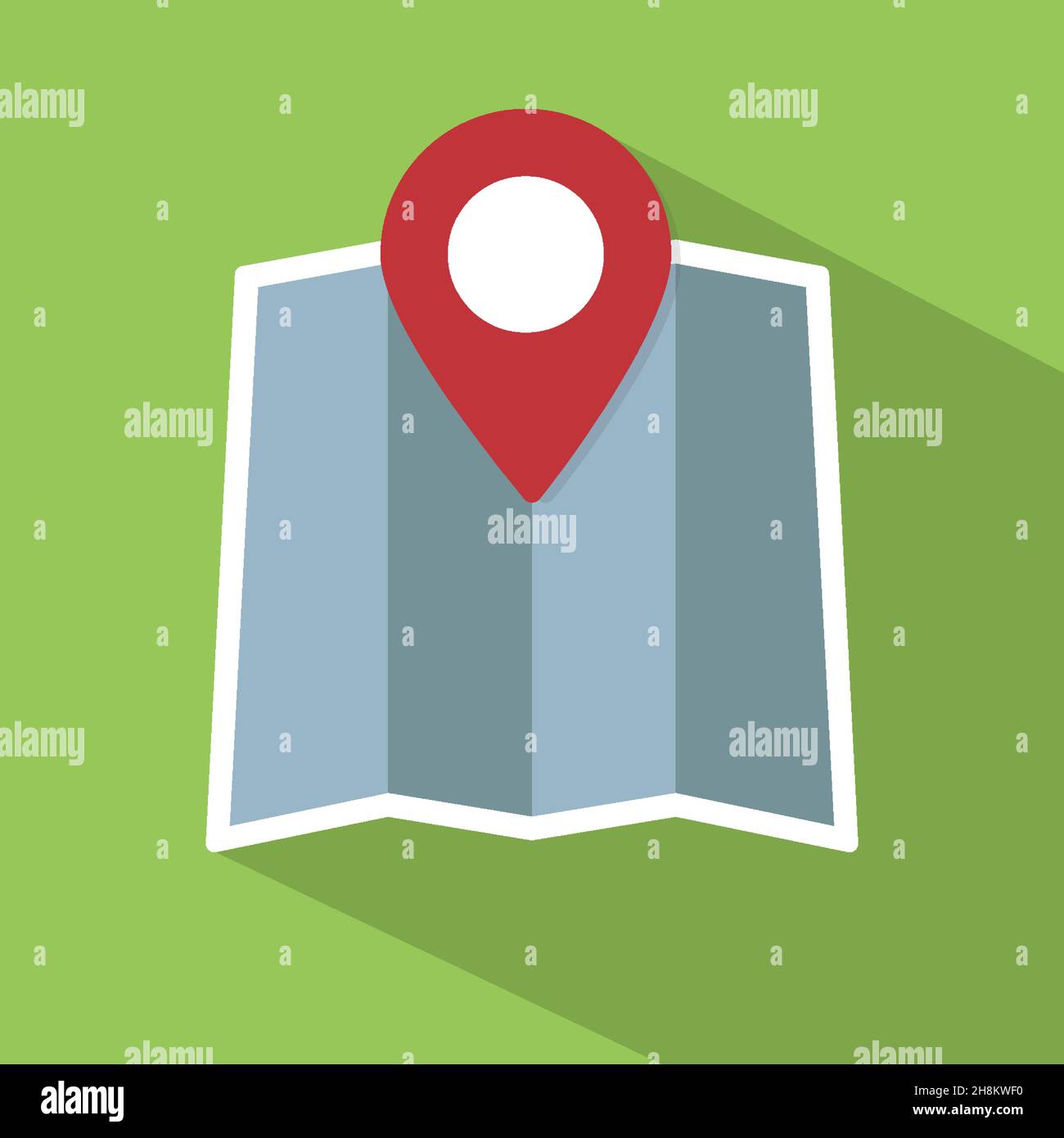 Map markers and flat map icon. vector Stock Vector Image & Art Alamy