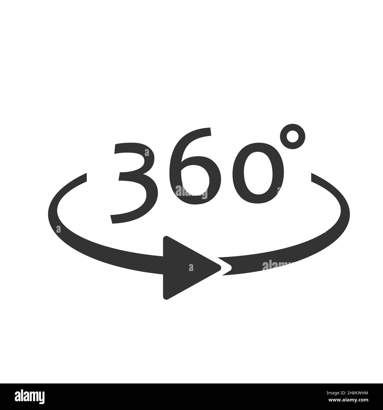 The Angle 360 Degrees Icon Rotation Symbol Flat Vector Illustration