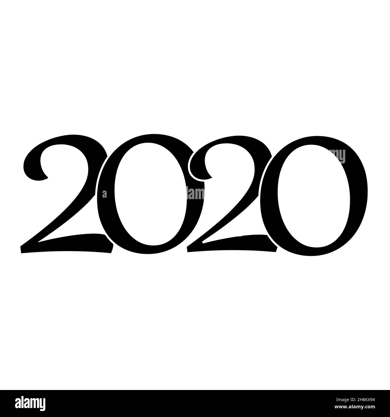 Happy New Year 2020 logo text design vector Stock Vector Image & Art