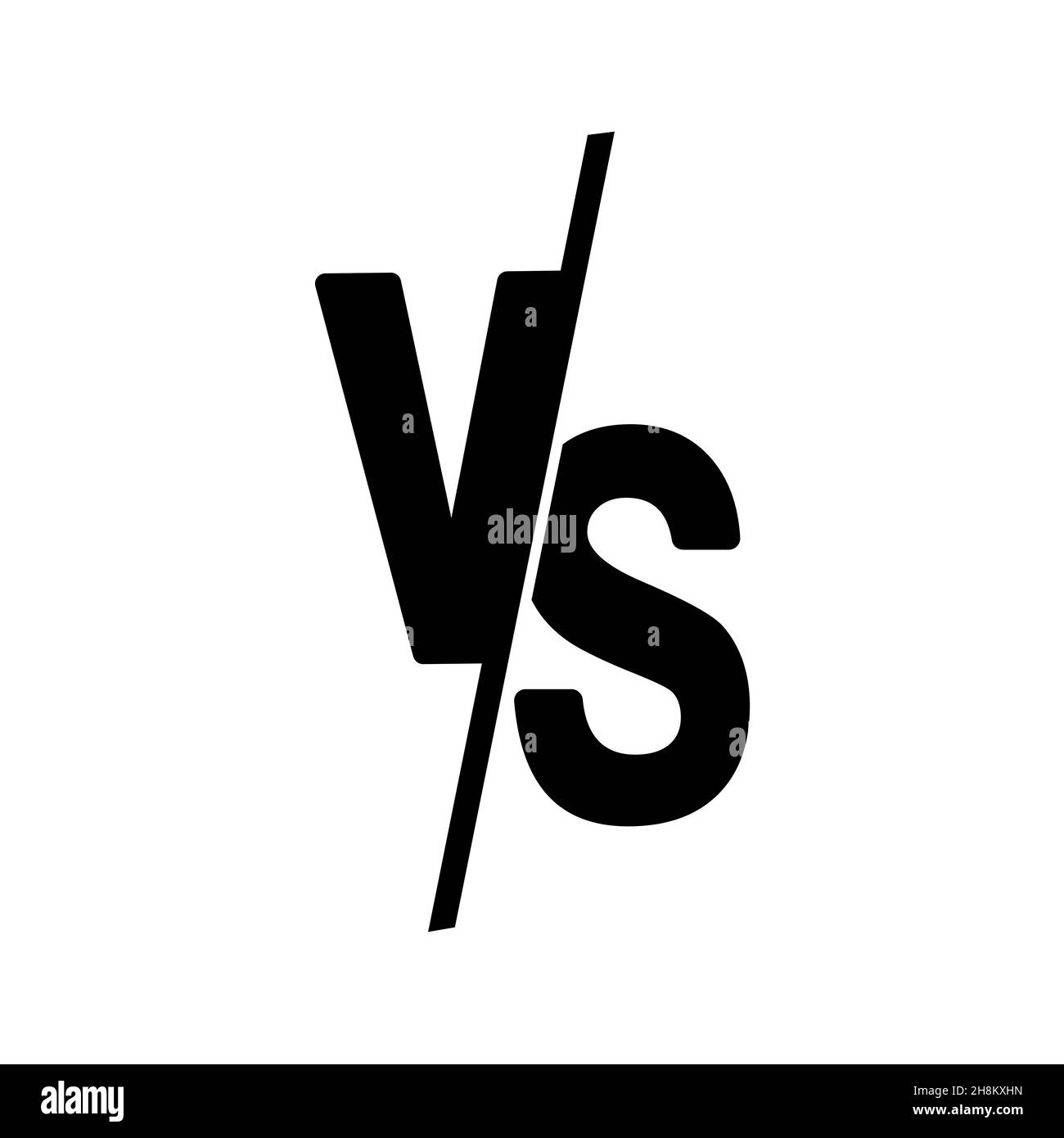 VS versus letters vector logo icon isolated on white background. VS