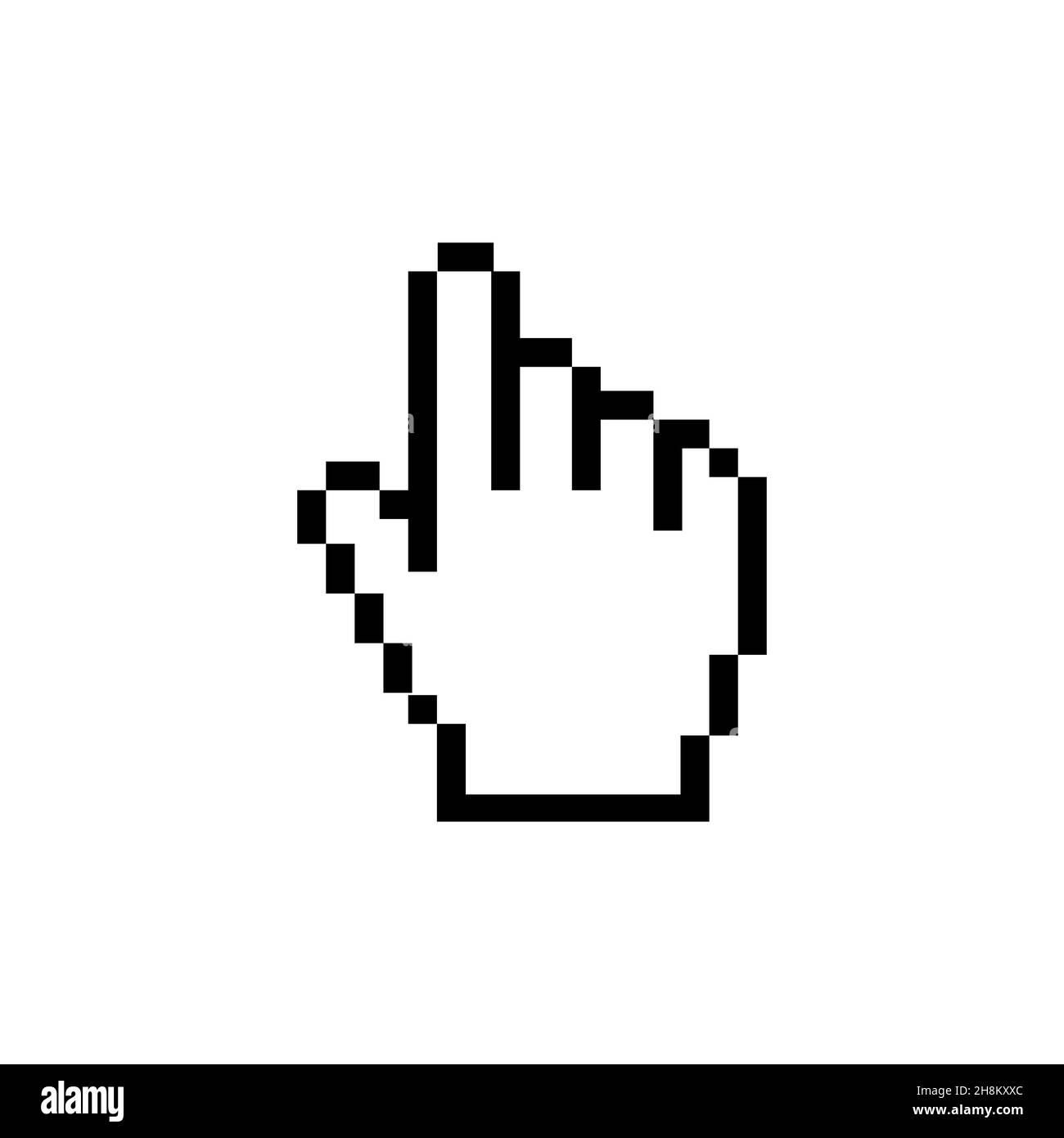 arrow cursor Realistic glossy pixel on white background vector Stock ...
