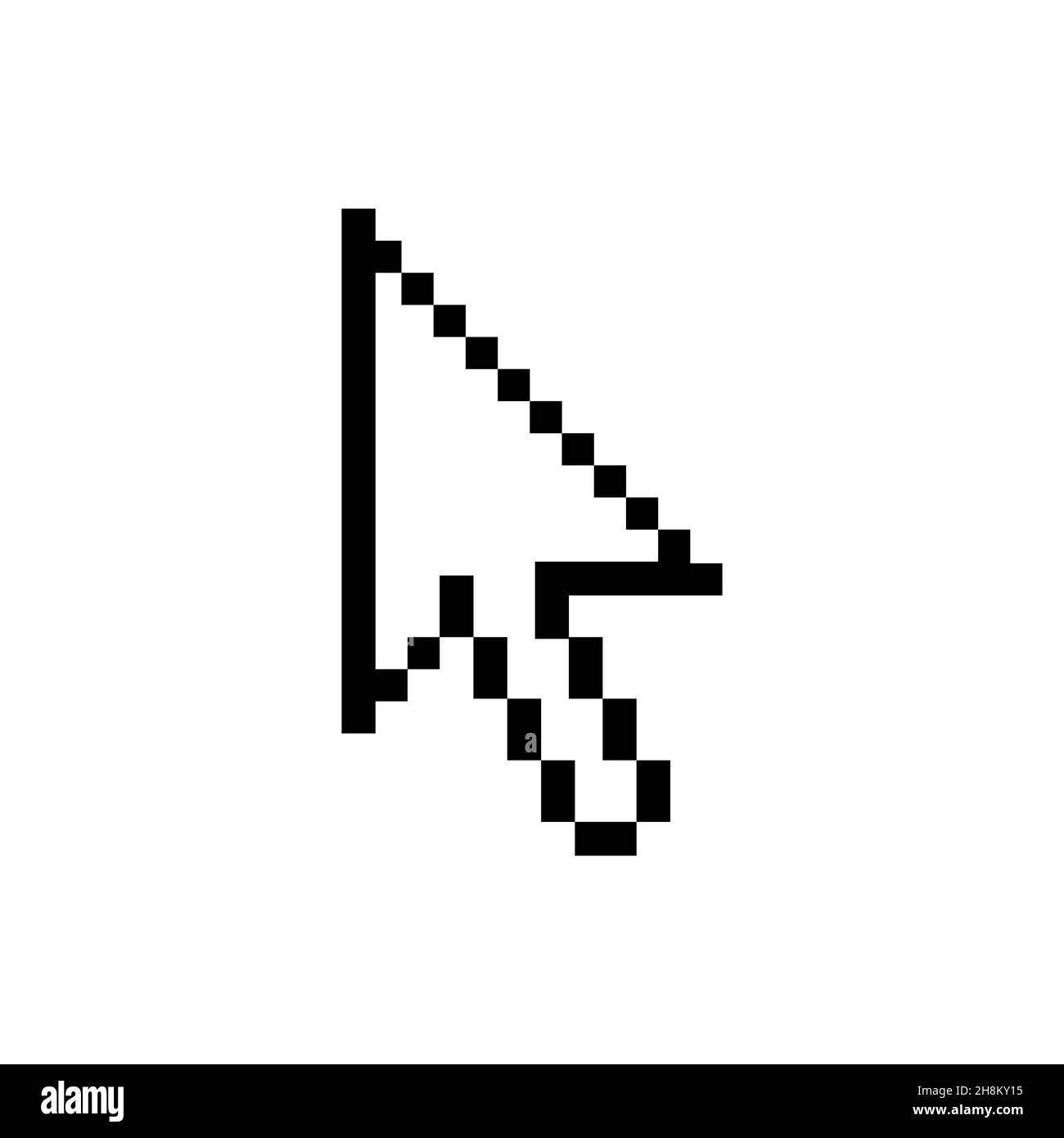 arrow cursor Realistic glossy pixel on white background vector Stock ...