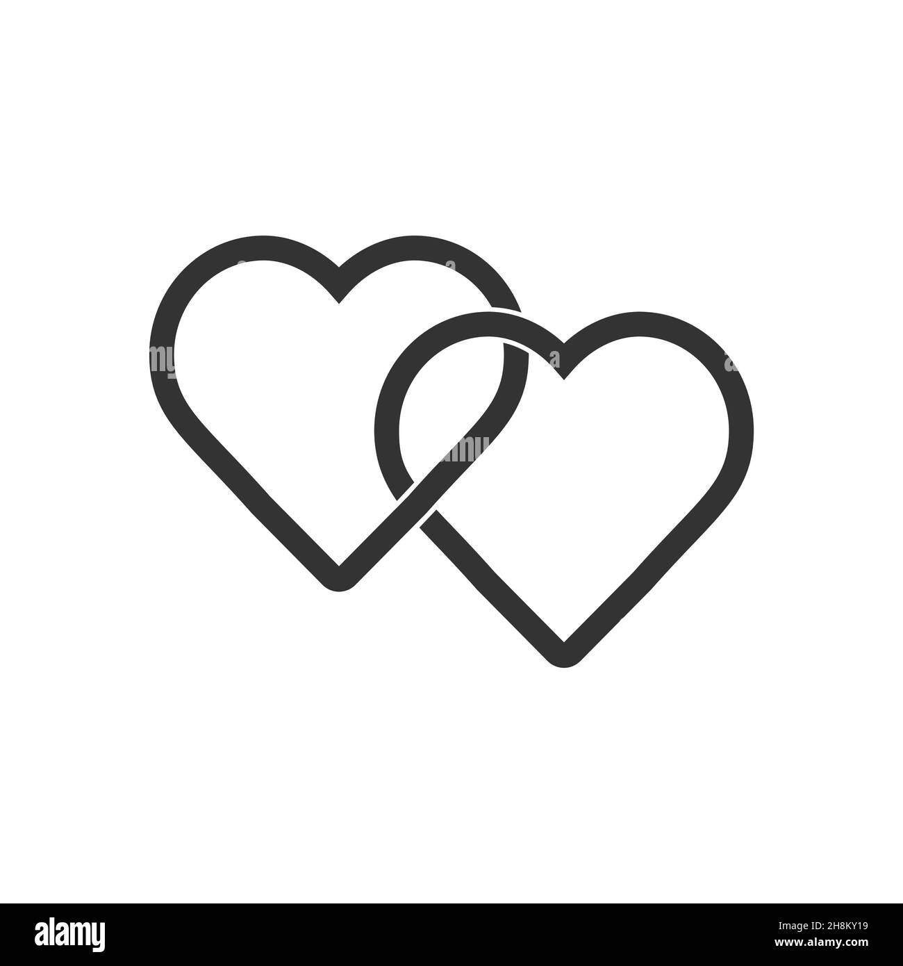 Two hearts together Black and White Stock Photos & Images - Alamy