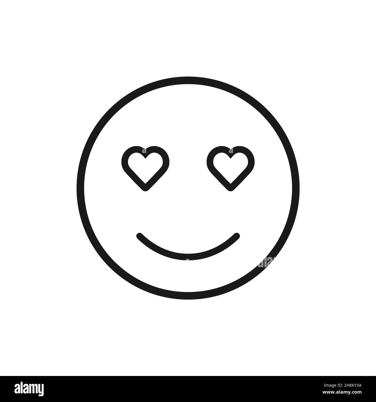 Smile with heart eyes black color icon . 5200875 Vector Art at Vecteezy