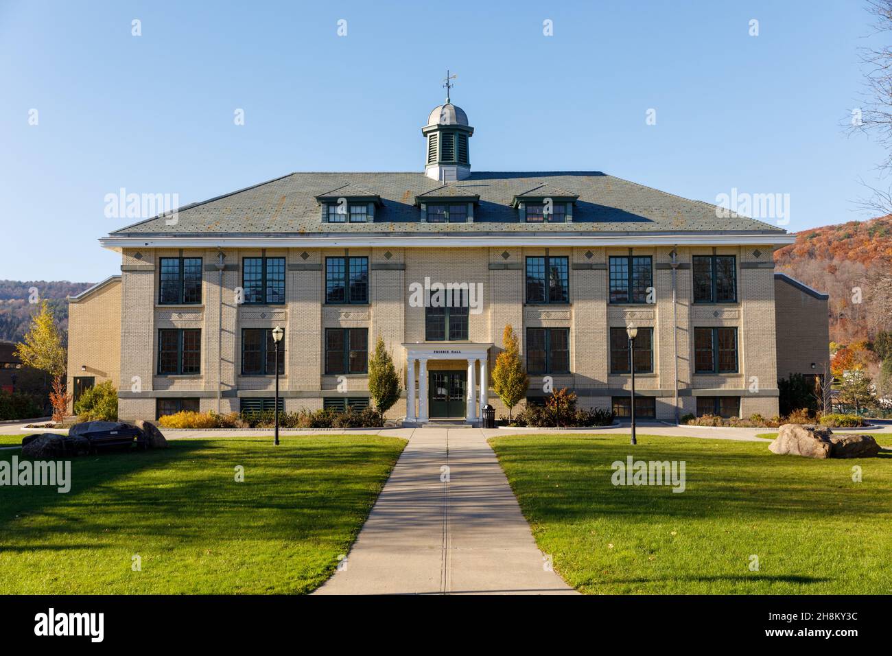 On the quadrangle at SUNY Cobleskill, Schoharie County, New York State, USA. Stock Photo