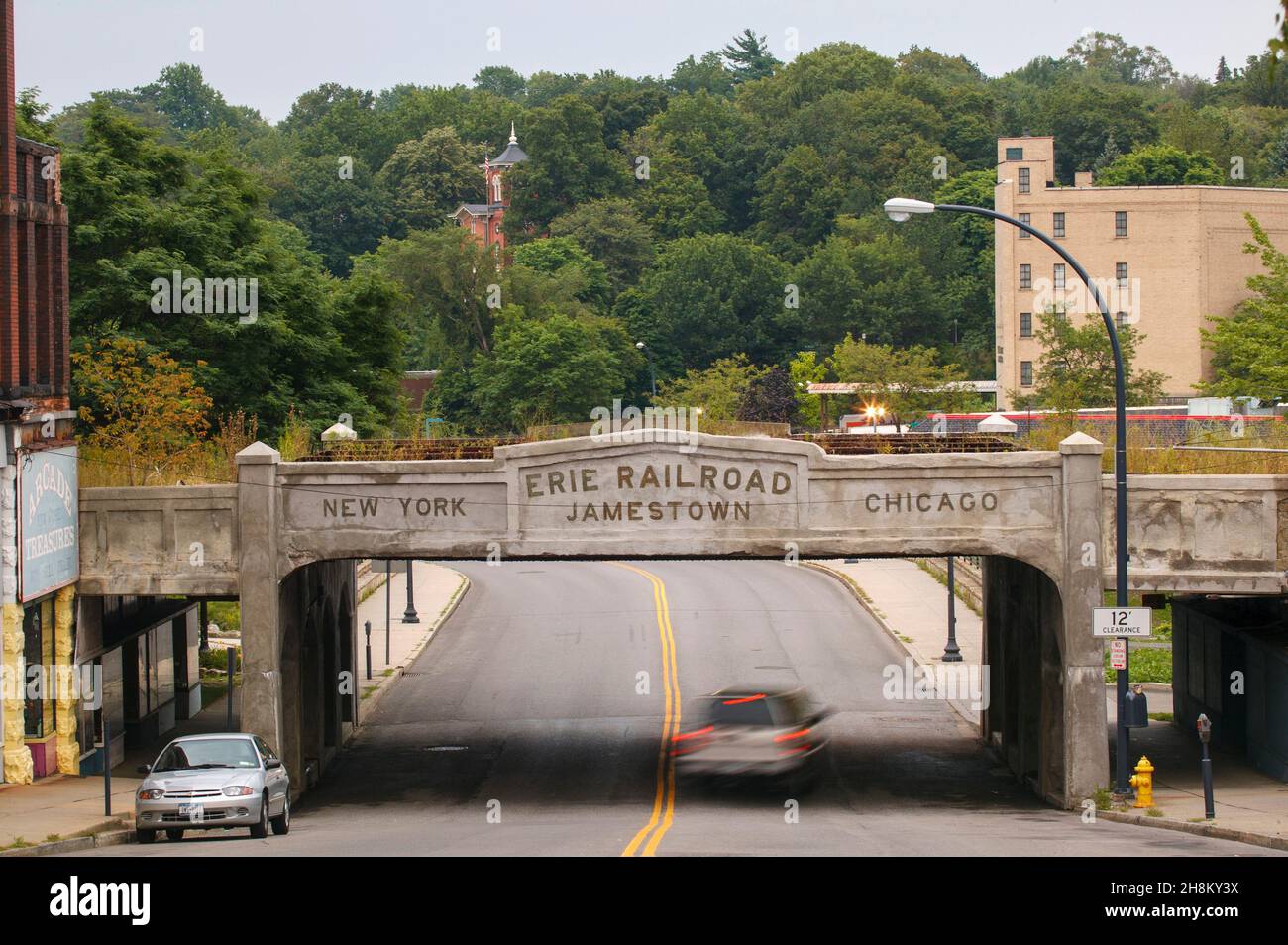 Erie Railroad bridge Jamestown New York Chautauqua County Stock Photo