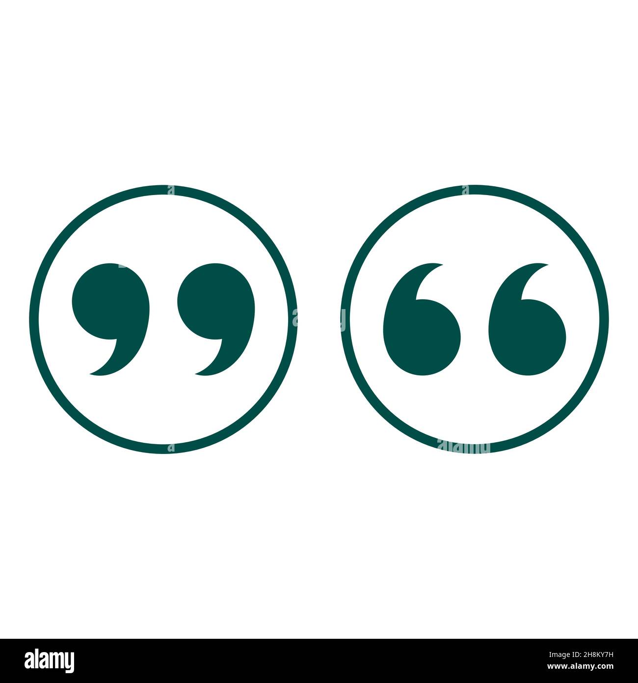 Quotation Mark Symbol. Vector icon isolated on white background Stock ...