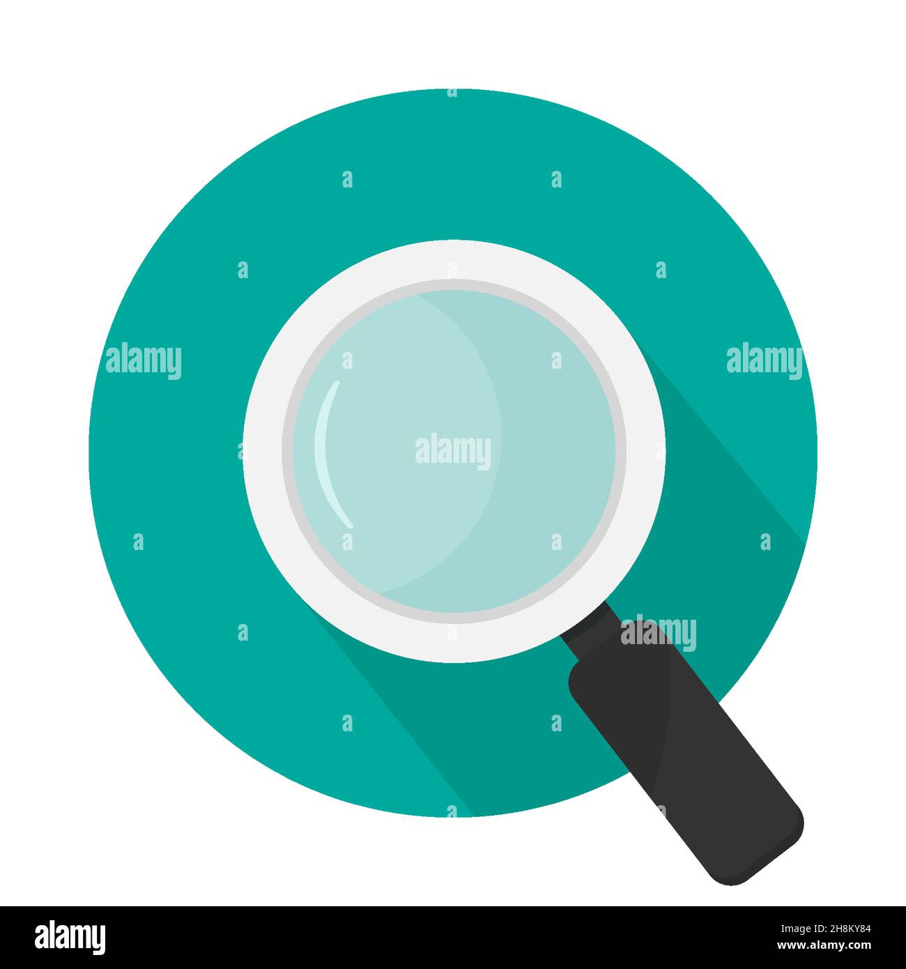 Search icon with a long shadow vector flat design Stock Vector