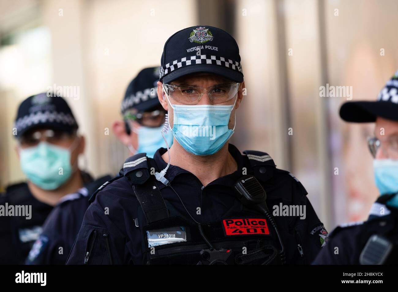 Public Order Response Teams arrive at Chadstone Shopping Centre as they