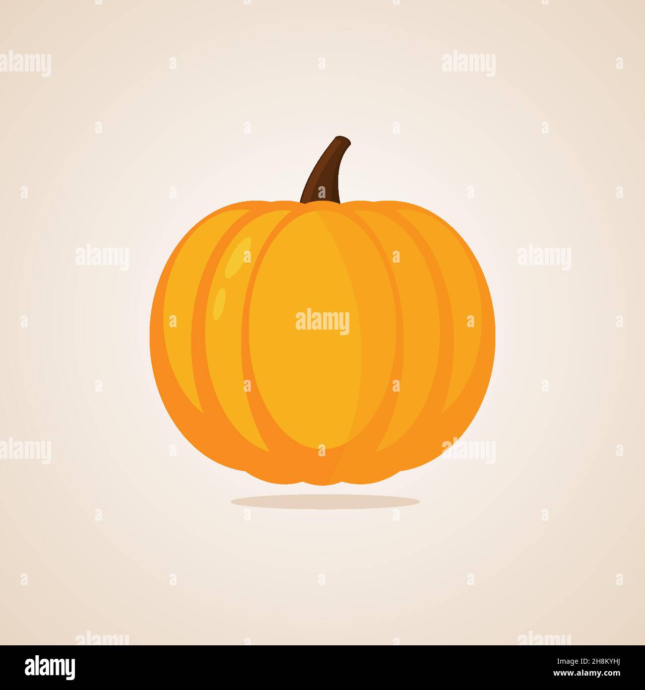 Pumpkin Isolated on White. Flat Design Style. Vector Stock Vector Image ...