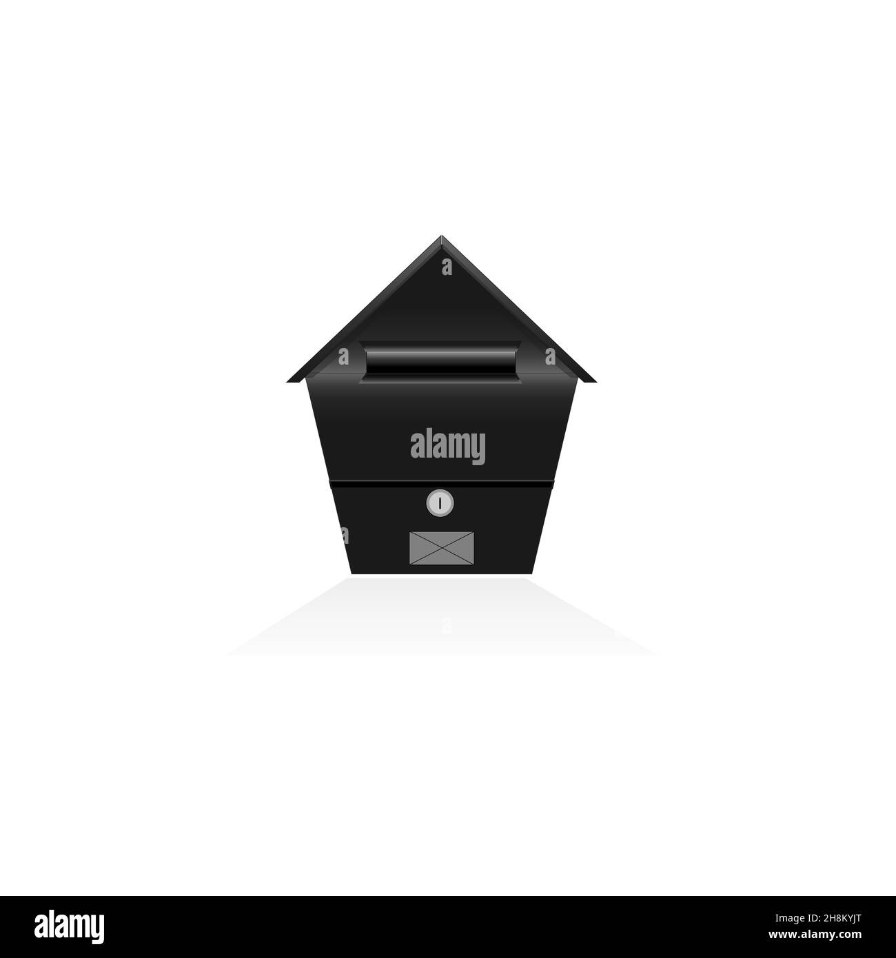 Black mail box with envelope vector design. Stock Vector