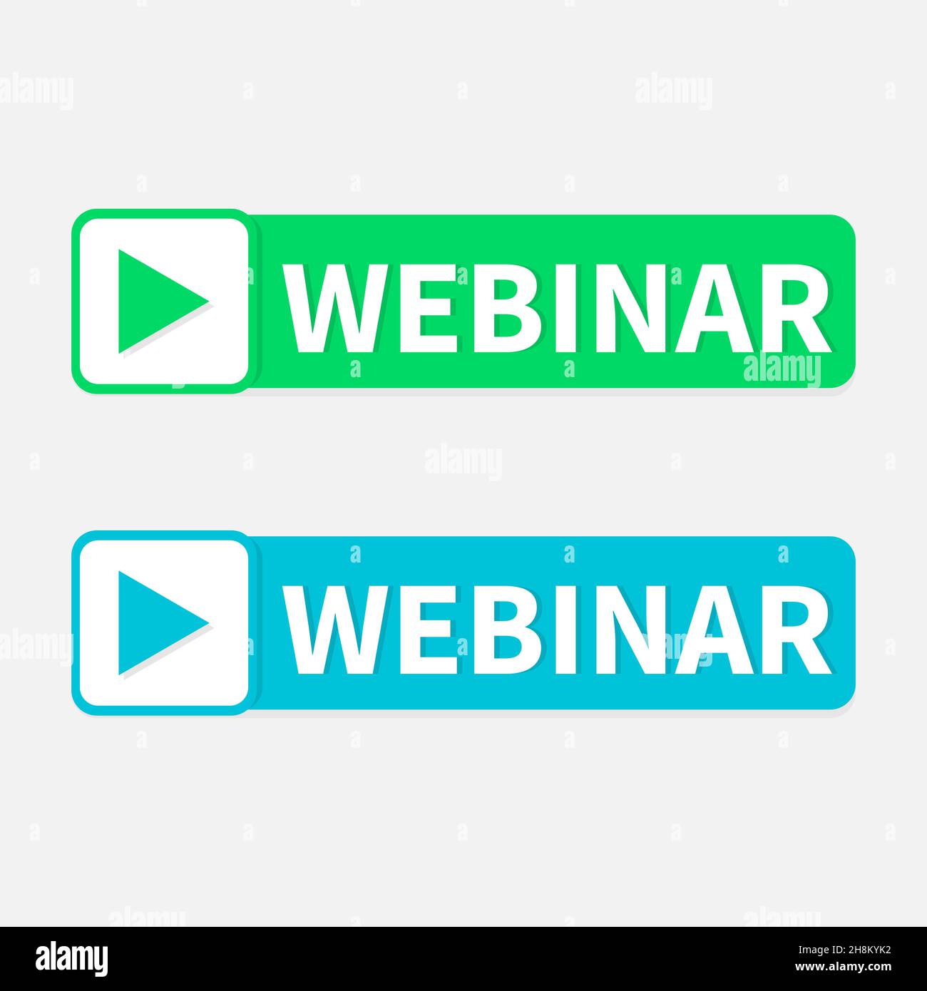 webinar e-learning simple black icon webinar icon. flat design style with play button Stock Vector