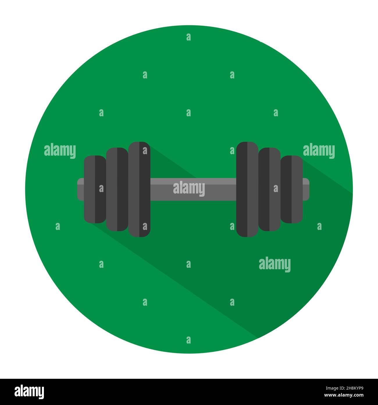 Dumbbell or dumbells weight training equipment flat vector icon Stock ...