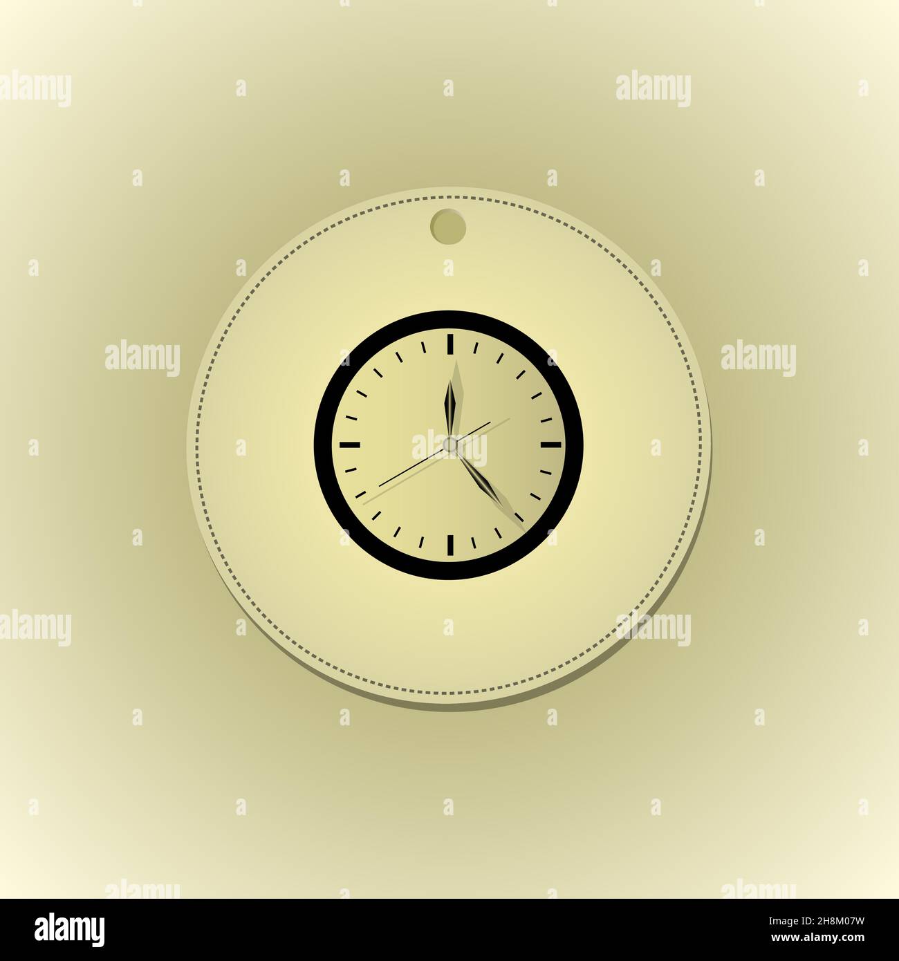 Wall clock round with shadow , vector image Stock Vector Image & Art