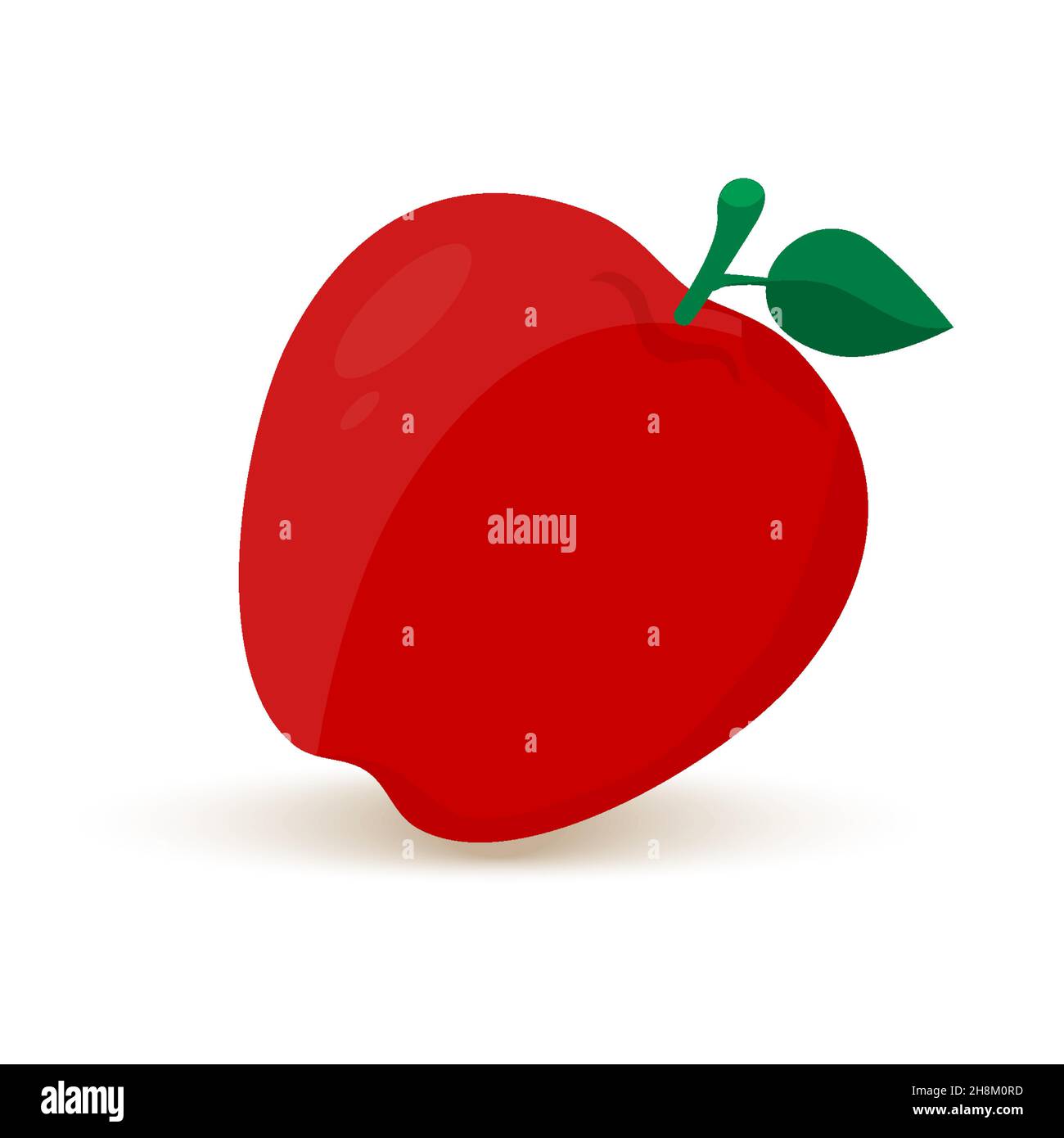 Apple Fruit Vector Icon Illustration. Apple and Slices of Apple. Flat