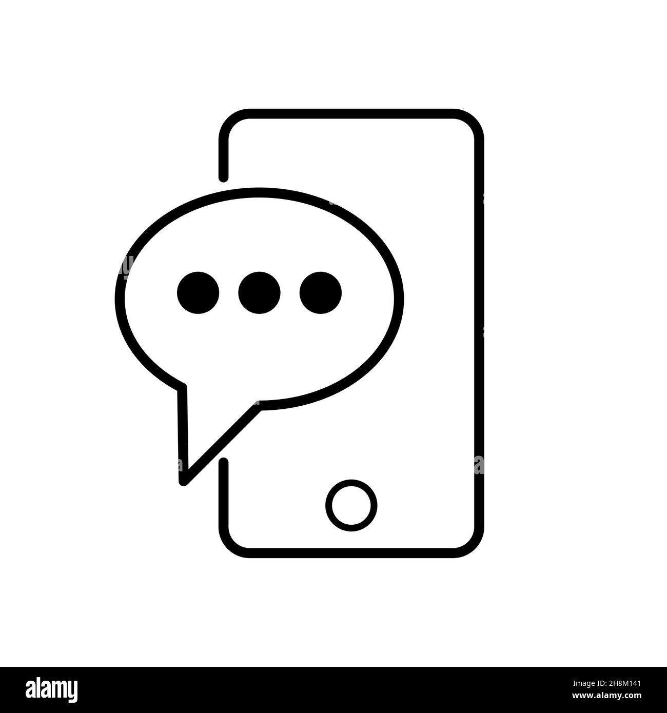 Mobile phone with bubble speech, vector icon Stock Vector Image & Art ...