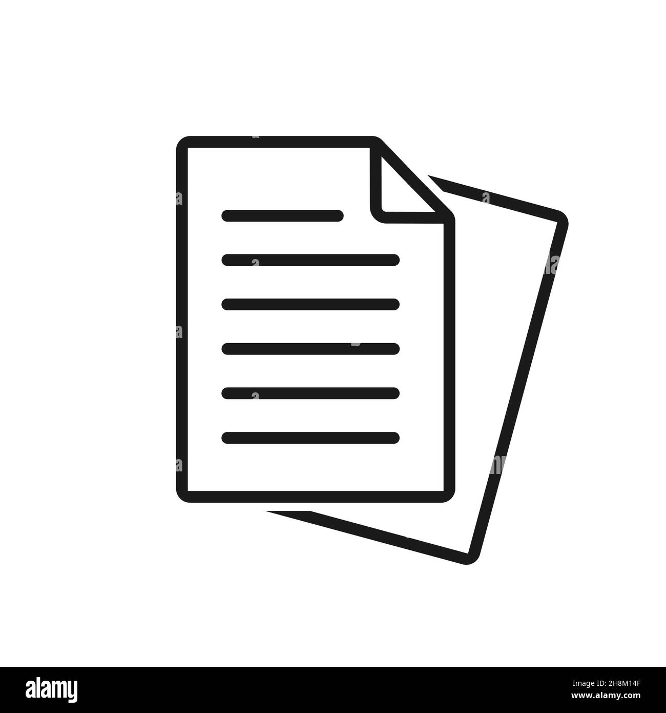 Document file info button page icon in outline style on white ...