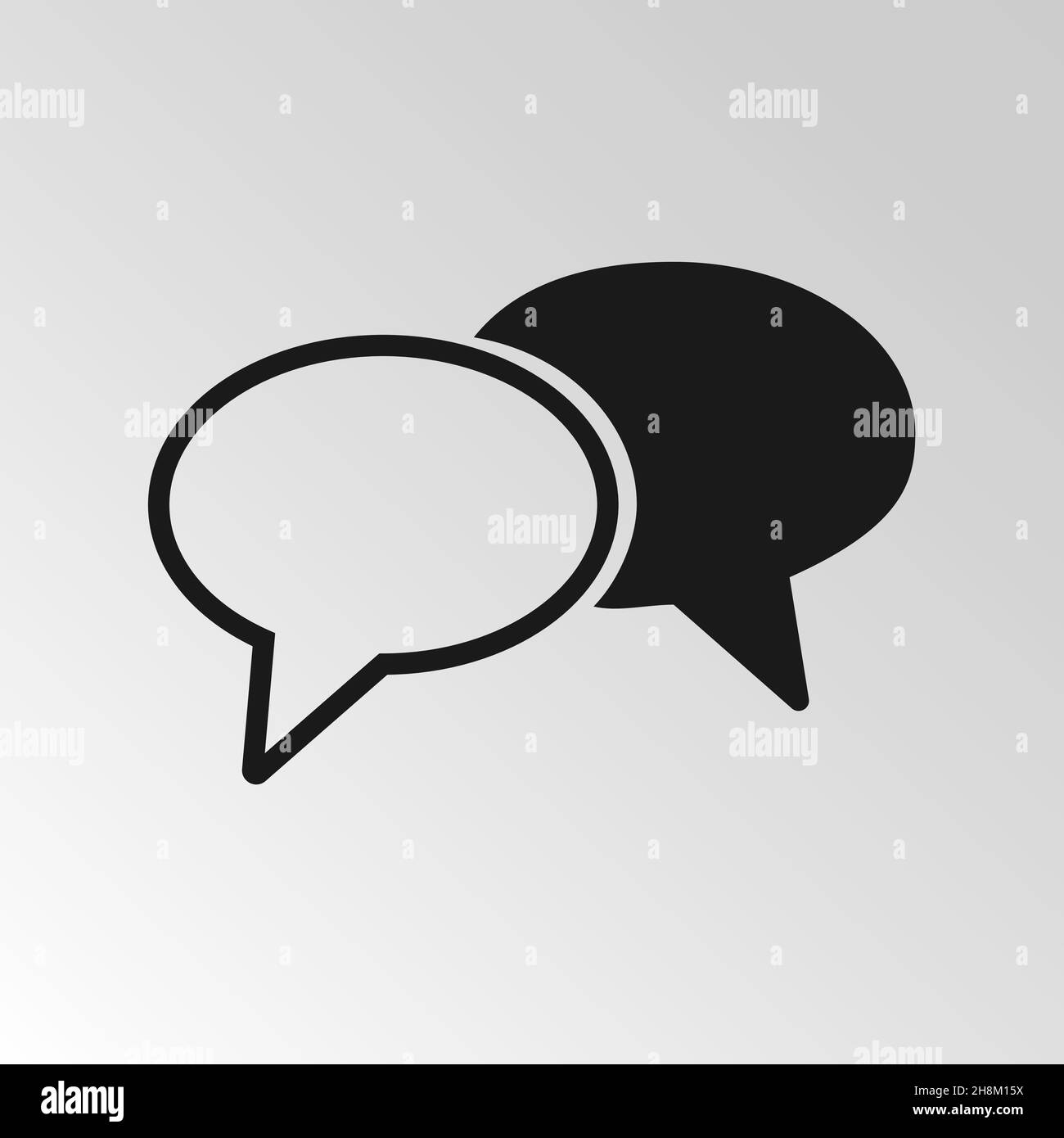 speech bubble icon, vector image isolated on gray background Stock ...