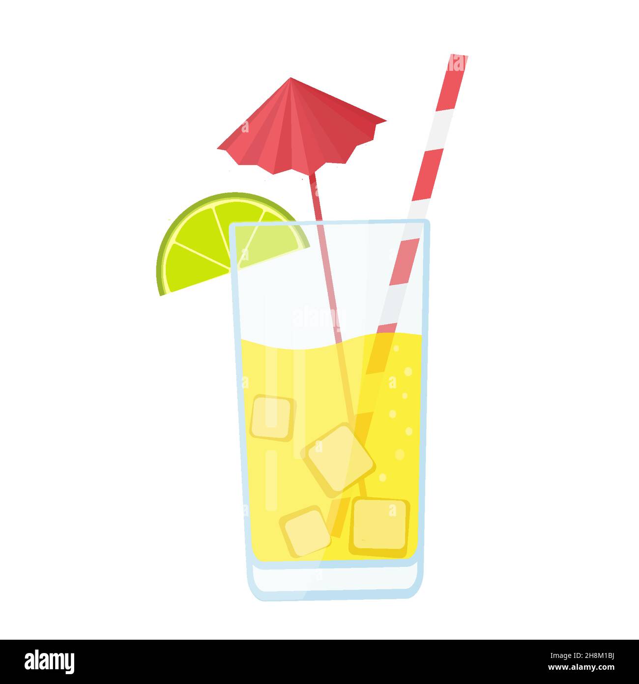 fresh lemon juice fruits cocktails vector illustration flat design