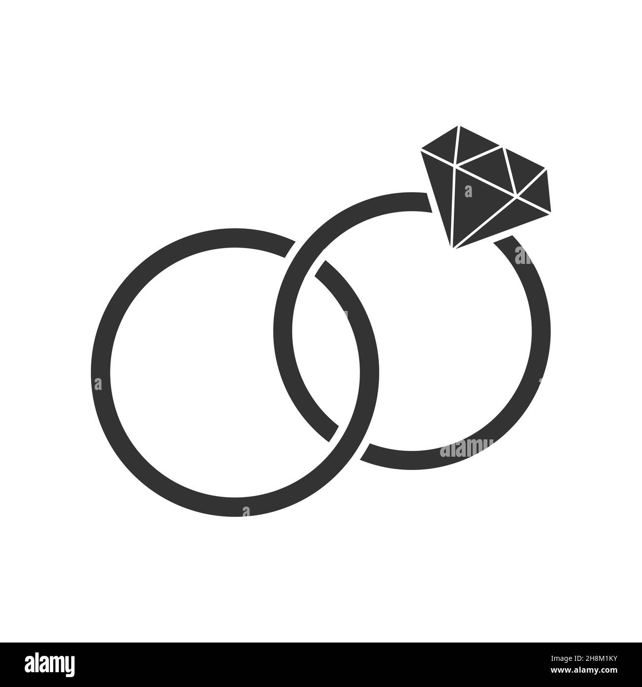 Diamond ring elegance silver button, black version icon Stock Vector ...