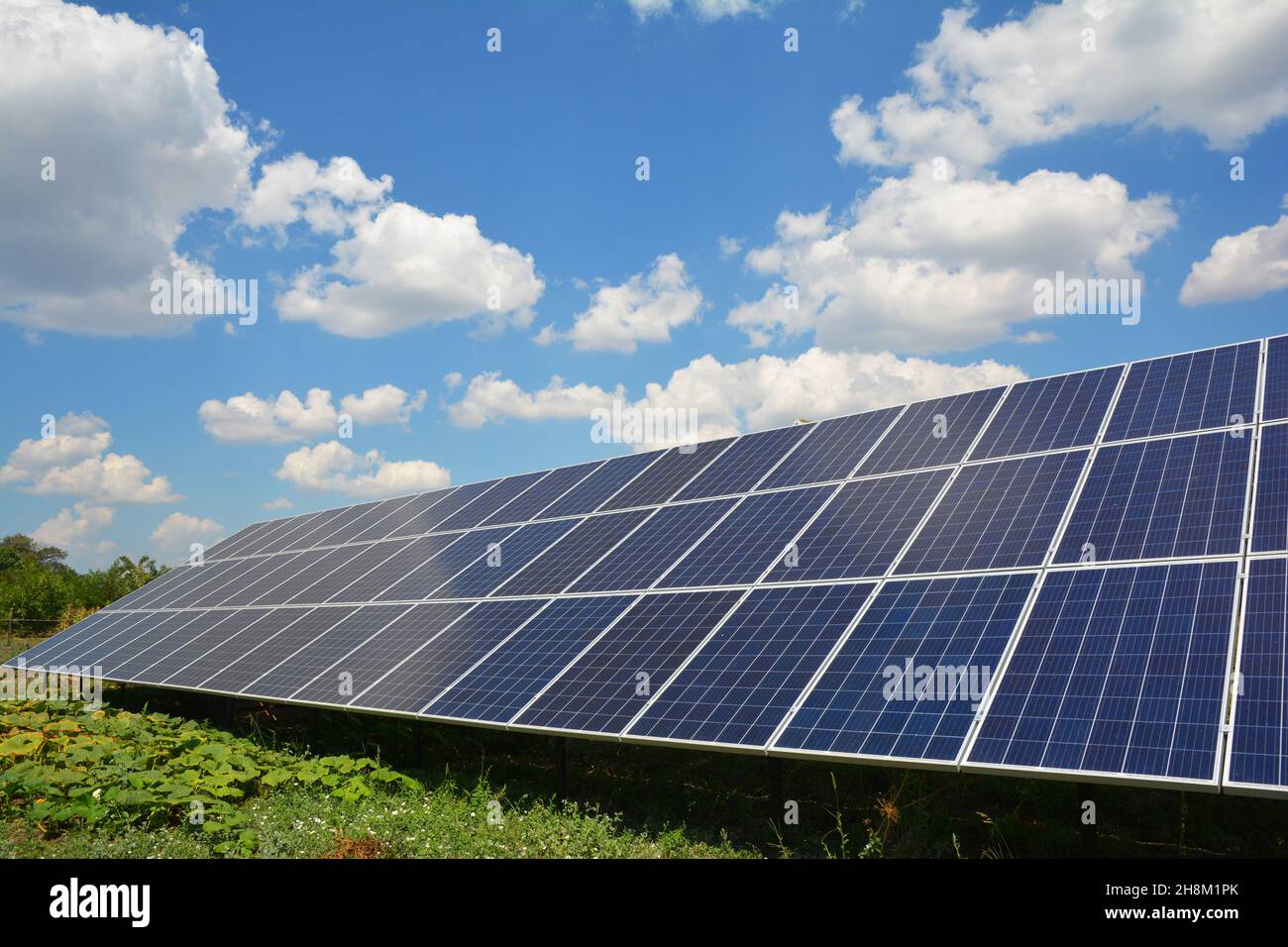 A large groundmounted solar panel, an alternative energy resource is
