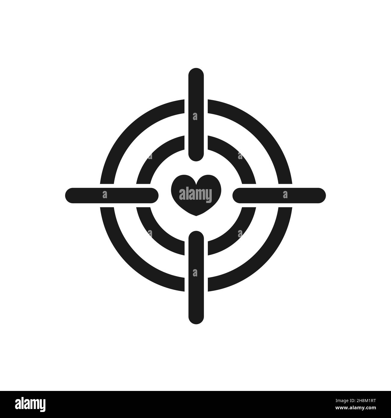 Target love icon . Abstract image vector isolated on white background Stock Vector