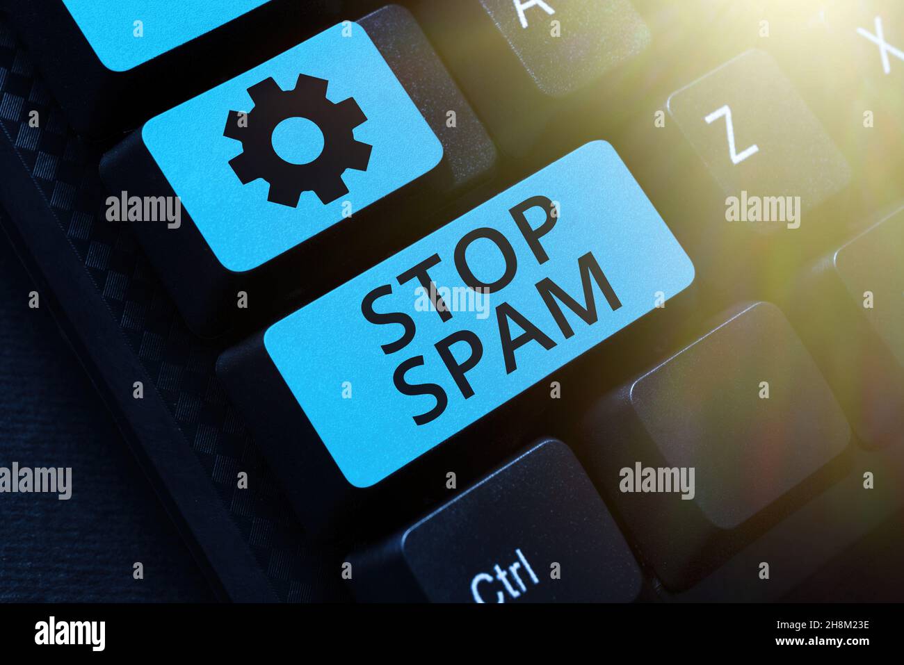 Writing displaying text Stop Spam. Business concept end the Intrusive