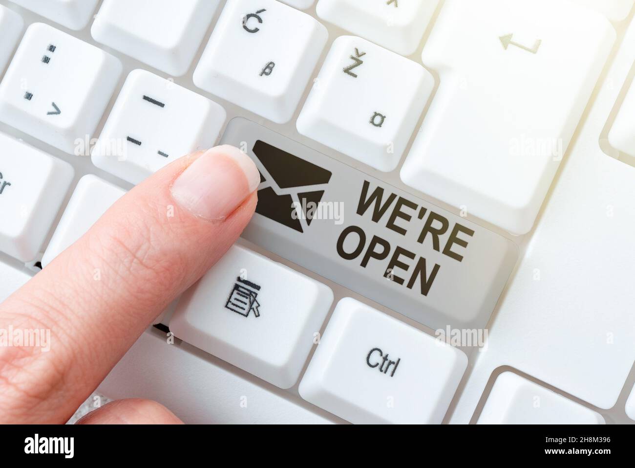 Were Open Tutorial Conceptual display We Re Open. Business showcase answering on client ...
