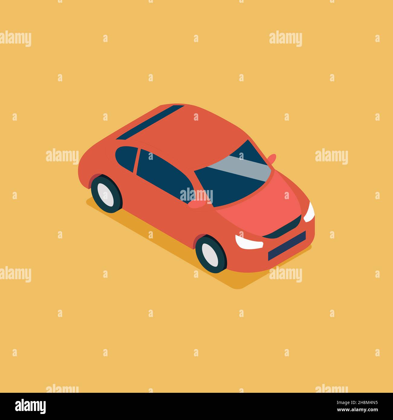 Isometric car vector illustration. Graphic design Stock Vector