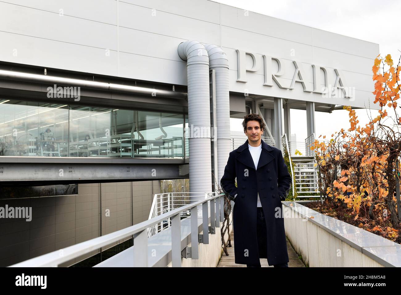 Prada's CEO-in-waiting Lorenzo Bertelli poses for a photograph at Prada's  industrial headquarters' garden factory, ahead of an interview for the  Reuters Next conference, in Valvigna Italy, November 22, 2021. Picture  taken November