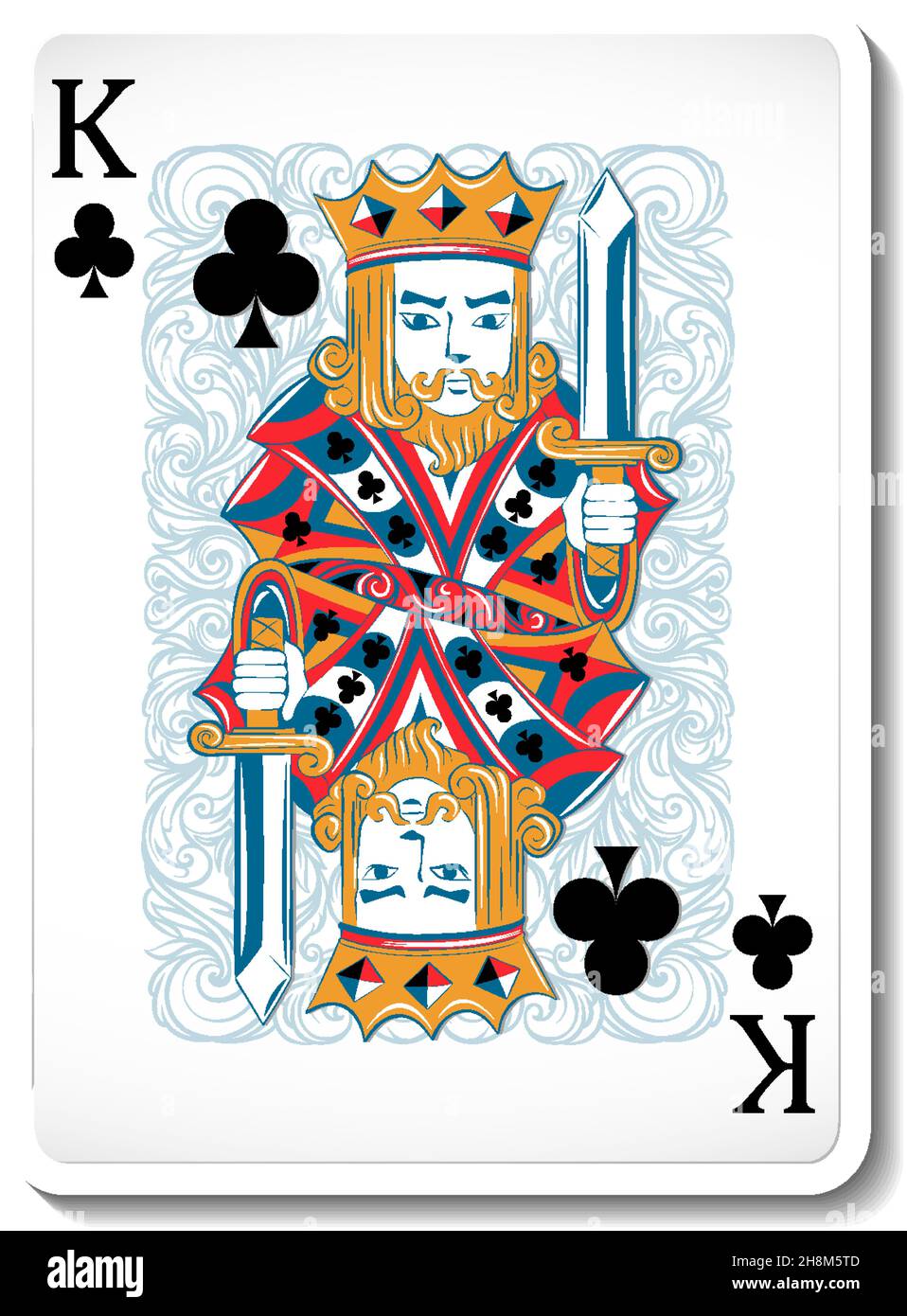 King of Clubs Playing Card Isolated illustration Stock Vector Image