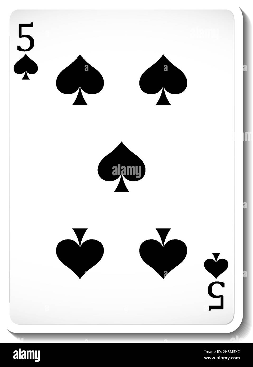 Five of Spades Playing Card Isolated illustration Stock Vector Image