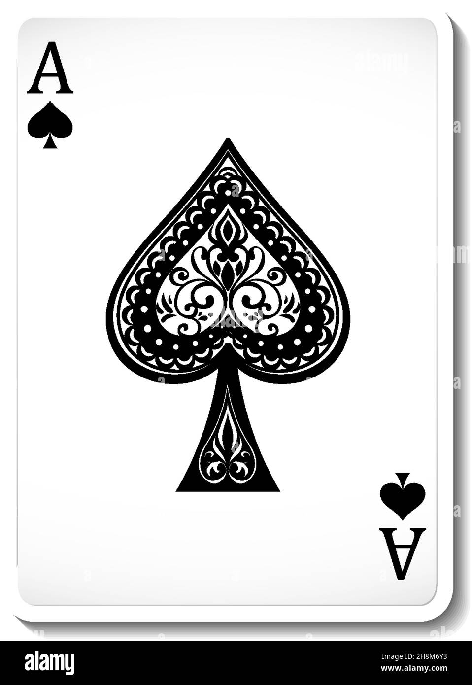 Ace of Spades Playing Card Isolated illustration Stock Vector Image