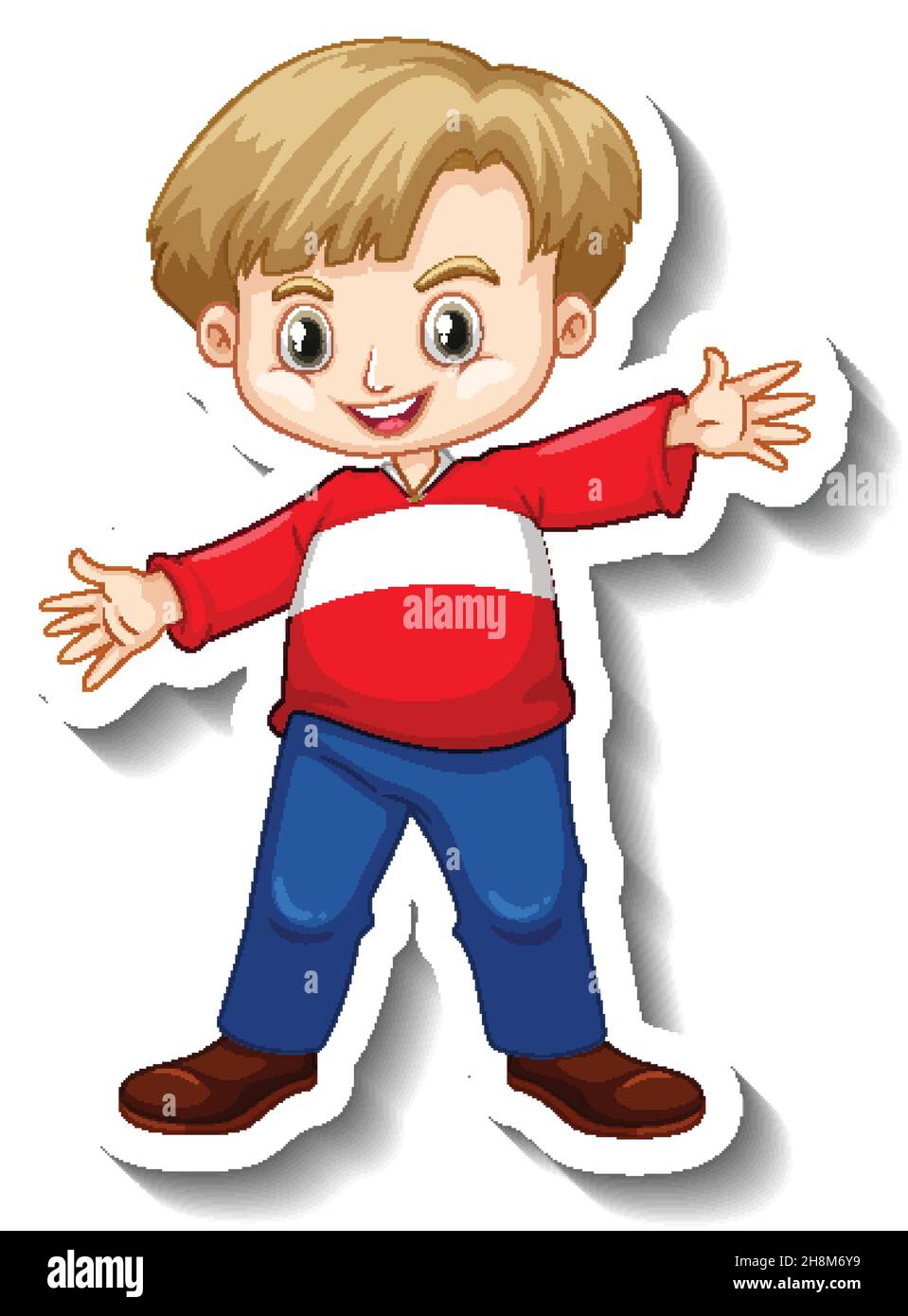 Blonde hair boy cartoon character illustration Stock Vector Image & Art ...